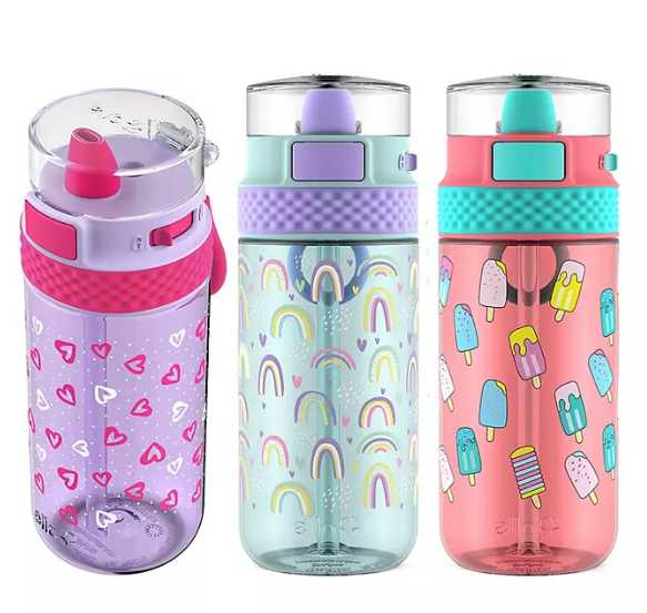 Ello Stratus 16-Ounce Tritan Water Bottles, 3 Pack (Assorted Colors)