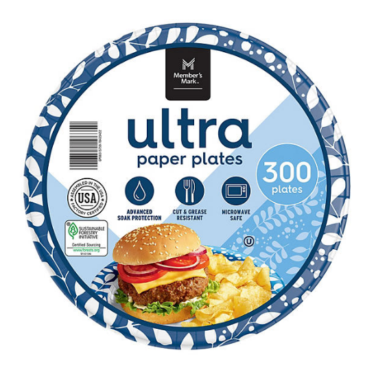 Member's Mark Ultra Lunch Paper Plates (8.5", 300 ct.)