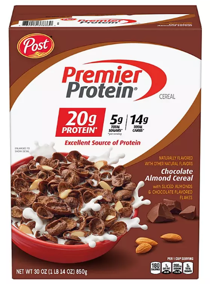 Premier Protein Chocolate Almond Cereal (30 oz., 2 pk.)