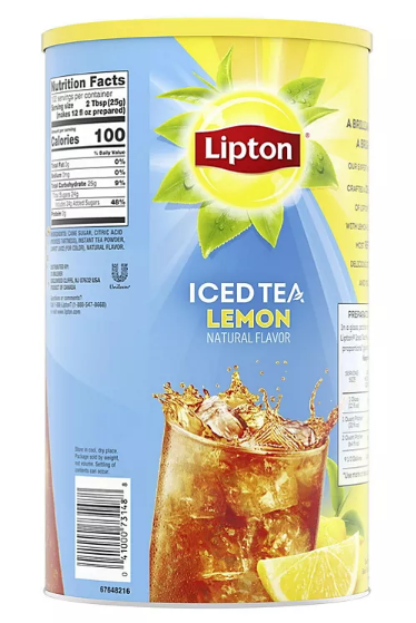 Lipton Sweetened Iced Tea Mix, Lemon (89.8 oz.)