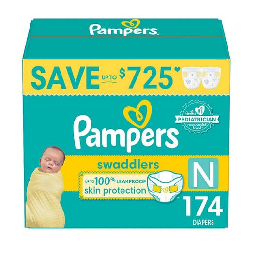 Pampers Swaddlers Softest Ever Diapers (Sizes: Newborn -7)