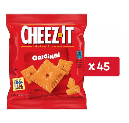 Cheez-It Baked Snack Cheese Crackers, Original (67.5 oz. box , 45 ct.)