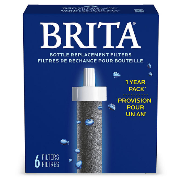 Brita Premium Water Bottle Replacement Filters, 6 Count