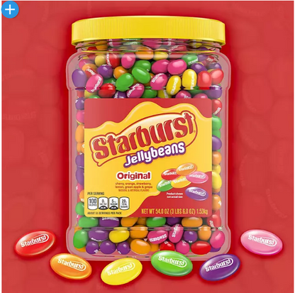 Starburst Original Assorted Jelly Beans Chewy Candy Resealable Jar (54 oz.)