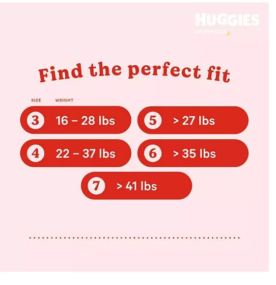 Huggies Overnites Nighttime Baby Diapers (Sizes: 3-7)