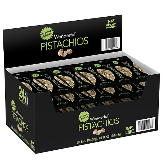 Wonderful Pistachios, Roasted and Salted (1.5 oz., 24 ct.)