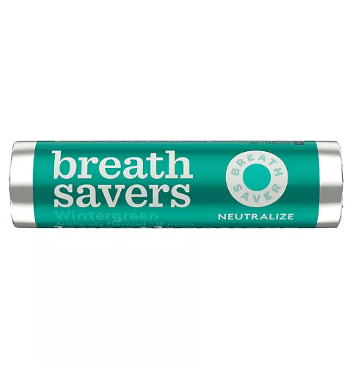 BREATH SAVERS Wintergreen Rings, Individually Wrapped Sugar Free Breath Mints Rolls (0.75 oz., 24 ct.)