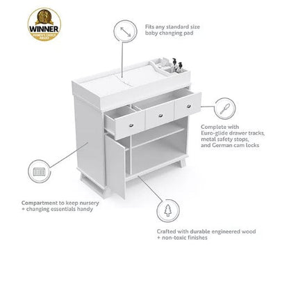 Storkcraft Modern Nursery Changing Table Dresser (Choose Your Color)