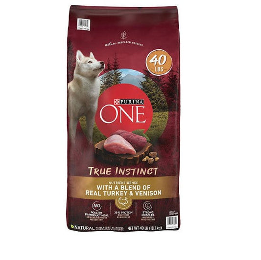 Purina ONE SmartBlend True Instinct Adult Dry Dog Food, Real Turkey & Venison (40 lbs.)