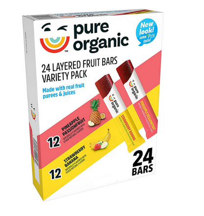 Pure Organic Layered Fruit Bars, Variety Pack (0.63 oz., 24 ct.)