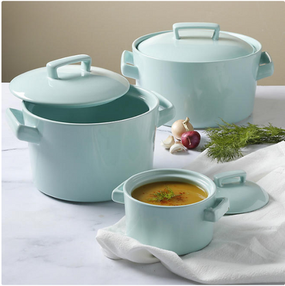 Martha Stewart 6-Piece Martha Blue Casserole Set with Lids