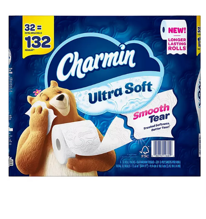 Charmin Ultra Soft Toilet Paper Extra Mega Rolls (231 Sheets/Roll, 32 Rolls)