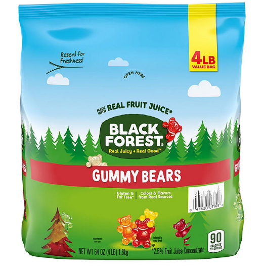 Black Forest Gummy Bears in Resealable Bag (4 lbs.)