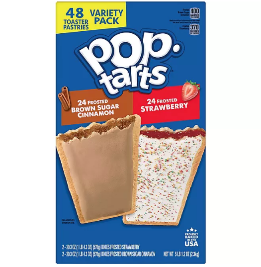 Pop-Tarts Frosted Variety Pack, Brown Sugar Cinnamon and Strawberry (48 ct.)