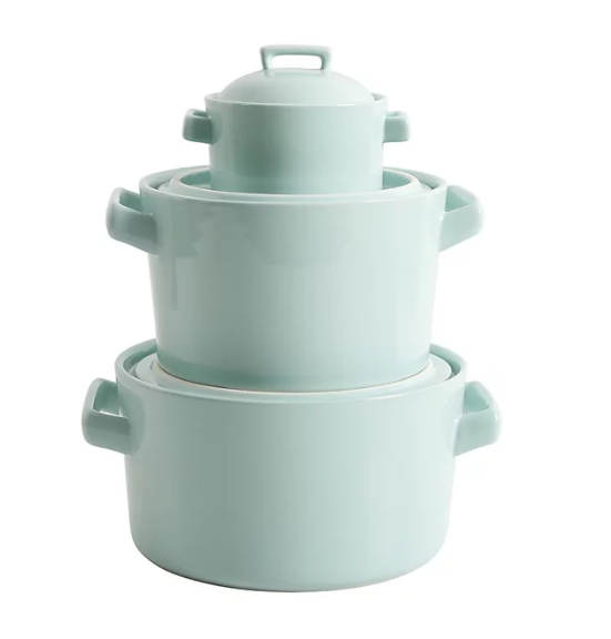 Martha Stewart 6-Piece Martha Blue Casserole Set with Lids