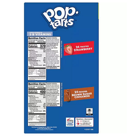 Pop-Tarts Frosted Variety Pack, Brown Sugar Cinnamon and Strawberry (48 ct.)