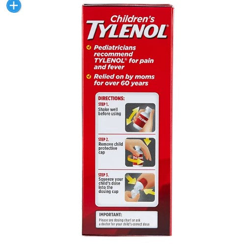 Children's Tylenol Oral Suspension, Cherry (4 oz., 3 pk.)