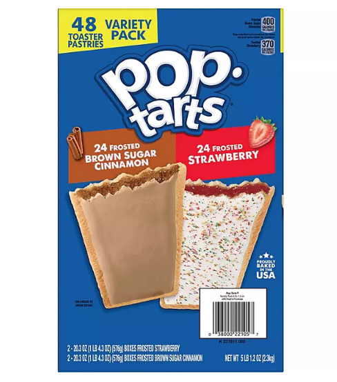 Pop-Tarts Frosted Variety Pack, Brown Sugar Cinnamon and Strawberry (48 ct.)