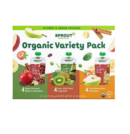 Sprout Organics Stage 2 Baby Food Pouches Variety Pack (12 ct.)