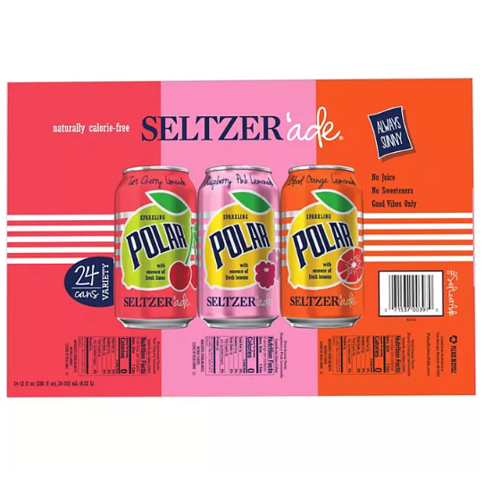 Polar Seltzer'ade Variety Pack (12 fl. oz., 24 ct.)