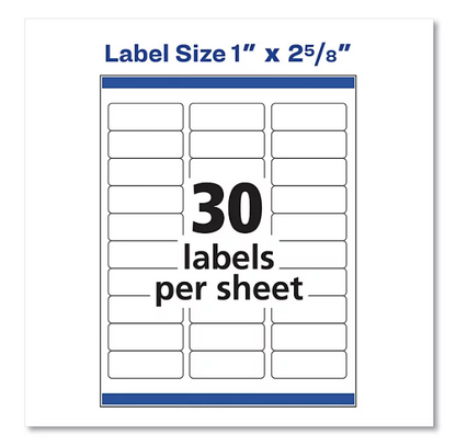 Avery Easy Peel Address Labels w/ Sure Feed Technology, Laser Printers, White, 250 Sheets/Pack