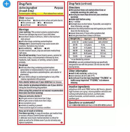 Children's Tylenol Oral Suspension, Cherry (4 oz., 3 pk.)