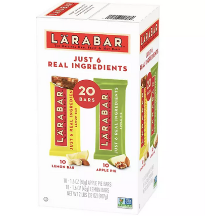 Larabar Fruit & Nut Bar, Apple Pie and Lemon Bar (20 pk.)