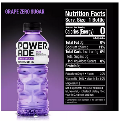 Powerade Zero Sports Drink Variety Pack (20 fl. oz., 24 pk.)