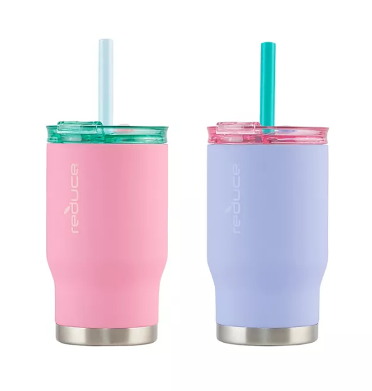 Reduce 14oz Kids Coldee 2-Pack Reusable Vacuum Insulated Tumbler with Gripster Finish (Assorted Colors)