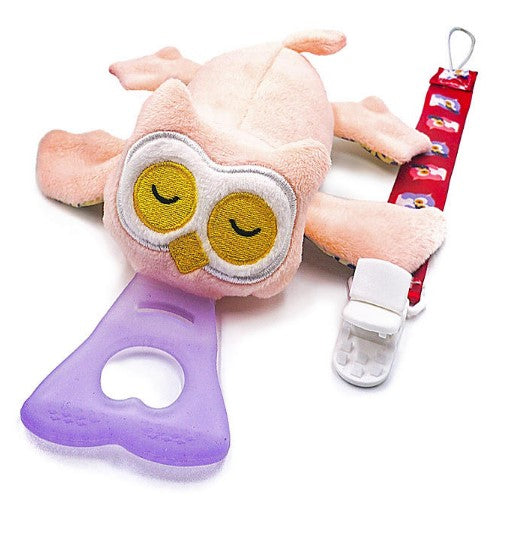 NISSI & JIREH 5-in-1 Detachable Universal Pacifier Holder Teether, Owl