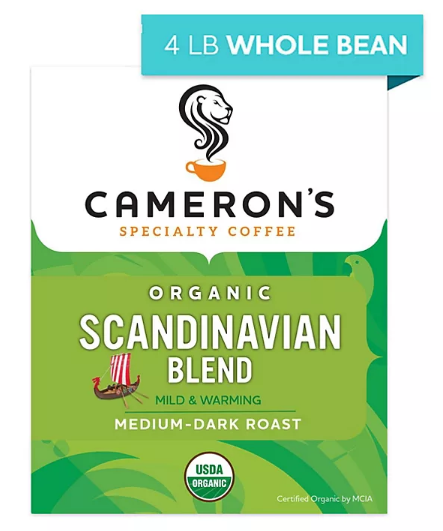 Cameron's Coffee Organic Whole Bean Coffee, Scandinavian Blend (64 oz.)