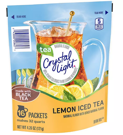 Crystal Light Lemon Iced Tea Naturally Flavored Powdered Drink Mix (16 ct.)