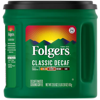 Folgers Decaffeinated Classic Roast Coffee (28.8 oz.)