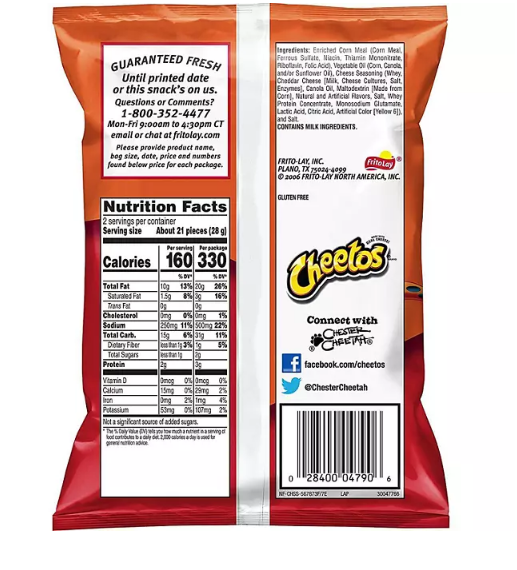 Cheetos Crunchy Chips (2 oz., 64 ct.)