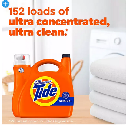 Tide Ultra Concentrated Liquid Laundry Detergent, Original (152 loads, 170 fl. oz.)