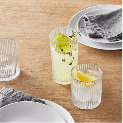 Member's Mark 16-Piece Fluted Crystal Drinkware Set