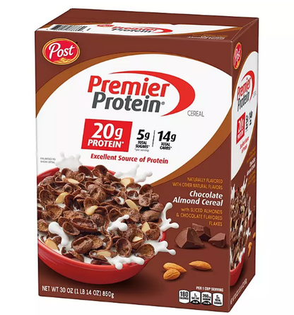 Premier Protein Chocolate Almond Cereal (30 oz., 2 pk.)