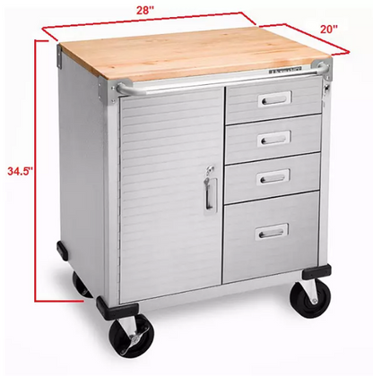 Seville Classics ULHD 4-Drawer Rolling Cabinet