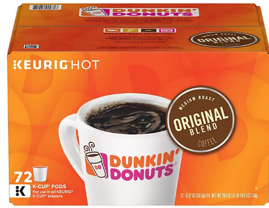 Dunkin' Donuts Original Blend K-Cups, Medium Roast (72 ct.)