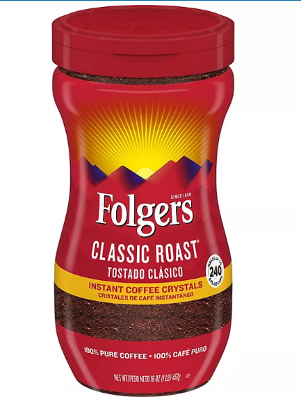 Folgers Classic Roast Instant Coffee Crystals (16 oz.)