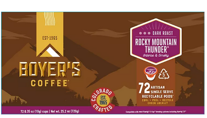 Boyer's Coffee Single-Serve Cups, Rocky Mountain Thunder (72 ct.)