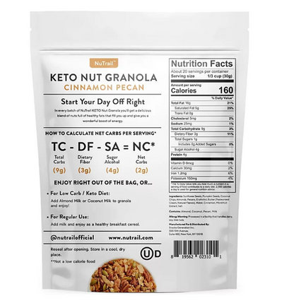 NuTrail Low Carb Keto Nut Granola, Cinnamon Pecan (22 oz.)