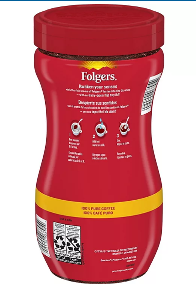 Folgers Classic Roast Instant Coffee Crystals (16 oz.)