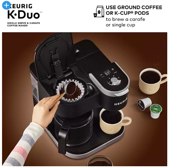 Keurig K-Duo Single Serve and Carafe Coffee Maker with Removable Reservoir