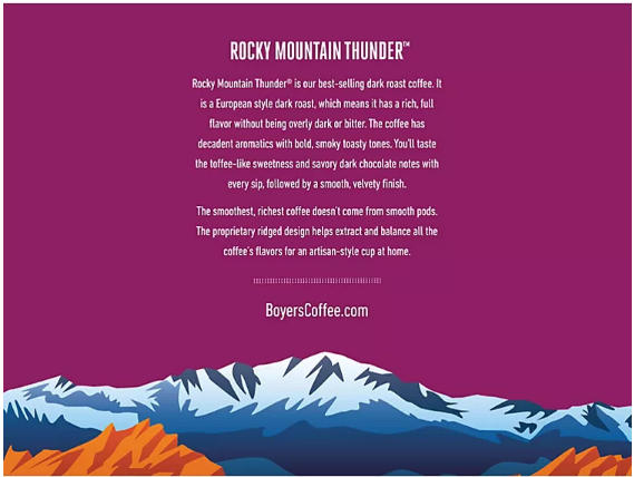 Boyer's Coffee Single-Serve Cups, Rocky Mountain Thunder (72 ct.)