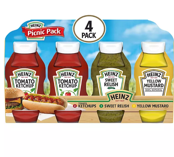 Heinz Condiments Picnic Variety Pack with Ketchup, Mustard and Relish (4 pk.)