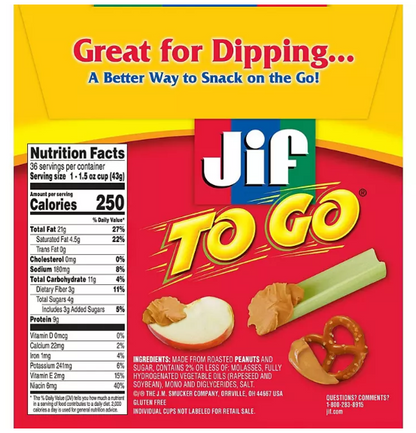 Jif-To-Go Creamy Peanut Butter (36 ct.)