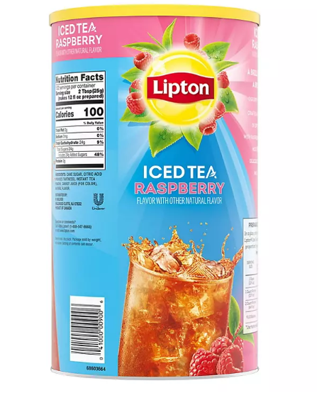 Lipton Sweetened Ice Tea Mix, Raspberry (89.8 oz.)