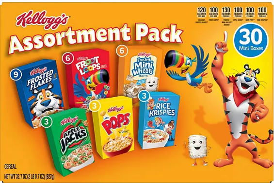 Kellogg's Jumbo Assortment Pack (32.7 oz., 30 pk.)