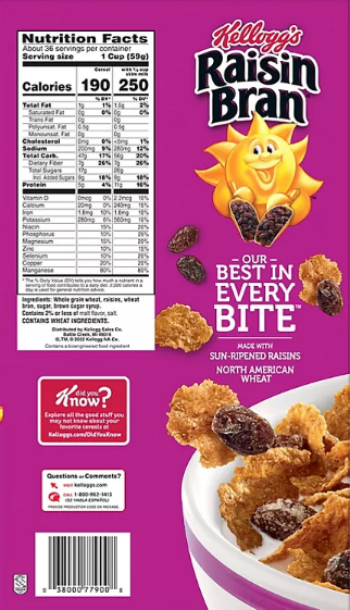 Kellogg's Raisin Bran Breakfast Cereal (2 pk.)